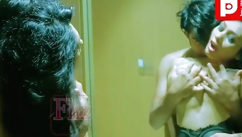 Sexy Lady In Green Saree And With Big Eyes Fucked Hard In Bathroom