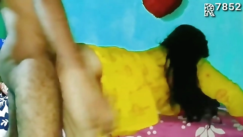 Indian Desi Girl Fucked By Her Husband In Yellow Suit With Clear Hindi Talk With Bengali Boudi