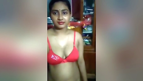 Cute Sexy Bengali Wife Striptease Show