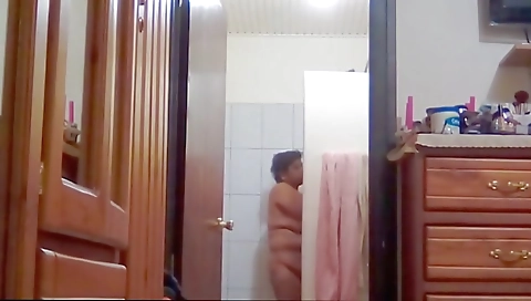 My hot indian stepmom with big tits showering