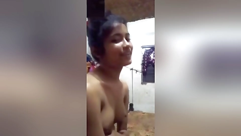 Shy Desi Girl Shows Her Boobs