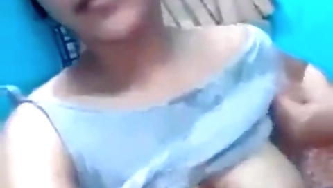 Horny Girl Fingering Pussy Displaying Her Sexy Boobs